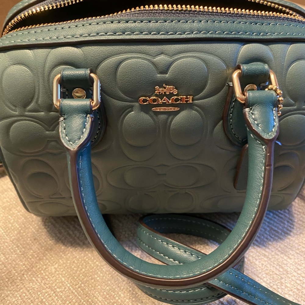 Coach Sage Leather Satchel with Gold Hardware - Picture 2 of 7